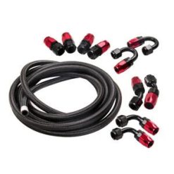 O'Reilly – AN8 -8AN Fitting Swivel Stainless Steel Braided Oil Fuel Hose Line Bundle 16FT Red