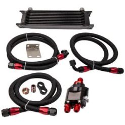 O'Reilly – 10-Row Universal Engine Transmission Oil Cooler And AN10 Filter Adapter Hose Bundle