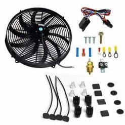 O'Reilly – 16" 3000+CFM Black Electric Radiator Fan Thermostat Wiring Switch Relay Bundle US