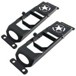 O'Reilly – 2pc Door Hinge Side Foot Climb Step Pedal for Jeep Wrangler JK JKU 2007-17 Black