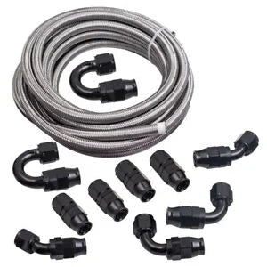 O'Reilly – AN10 10AN Braided Steel PTFE Fuel Hose 20FT/6M & Swivel Fitting Bundle