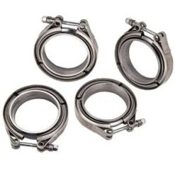 O'Reilly – Four 3" V-Band Clamp Flange Bundle for Turbo Exhaust Down-pipe Stainless Steel