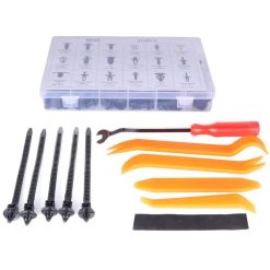 O'Reilly – 415X Plastic Rivets Fastener Fender Bumper Push Pin Auto Clips+Remover Service Tool+Tie