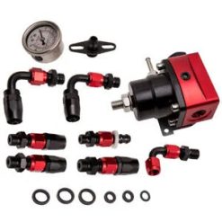 O'Reilly – Universal Adjustable 0-140 Psi Fuel Pressure Regulator Assembly Black + Red