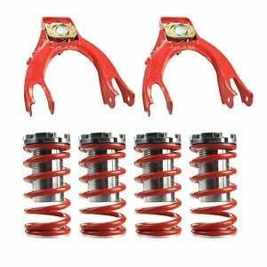 O'Reilly – 0"-3" Scaled Coilover Front Camber Suspension Bundle for 88-91 Honda Civic Crx Red