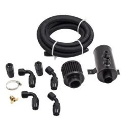 O'Reilly – Aluminum Baffled Motor Engine Oil Catch Can 0.75L W/ 45 Degree Hose Fitting