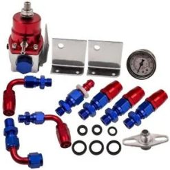 O'Reilly – Universal 0-100 Psi Adjustable Fuel Pressure Regulator W/ Red Gauge -6AN Fitting