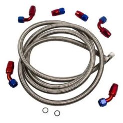 O'Reilly – AN10 -10AN Fitting Nylon Braided Oil Hose Line 12FT + Fitting Adapter Ends Bundle