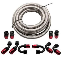 O'Reilly – AN10 -10AN Fitting Stainless Steel Nylon Braided Oil Fuel Hose Line 16FT Silver