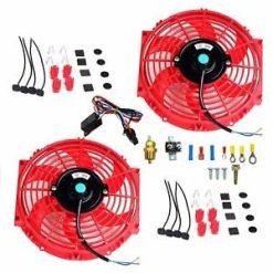 O'Reilly – 2X 10" Electric Radiator Cooling Fan+3/8" Probe Ground Thermostat Switch Bundle RD