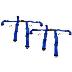 O'Reilly – Pair Universal 4 Point Buckle Racing Seat Belt Safety Harness w/ Buckle Blue