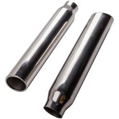 O'Reilly – Pair Weld On Stainless Steel Exhaust Tip 2.5"Inlet – 3.5"Outlet -12"Long Silver