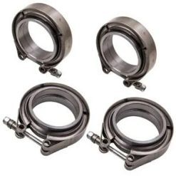 O'Reilly – 4pcs Steel 2.5 Inch V-band Flange & Clamp Bundle for Turbo Charger Down Pipe Tube