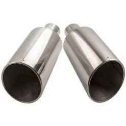 O'Reilly – 2x Weld On 8"Outlet -4"Inlet -18"Length Angle Cut Stainless Steel Exhaust Tip