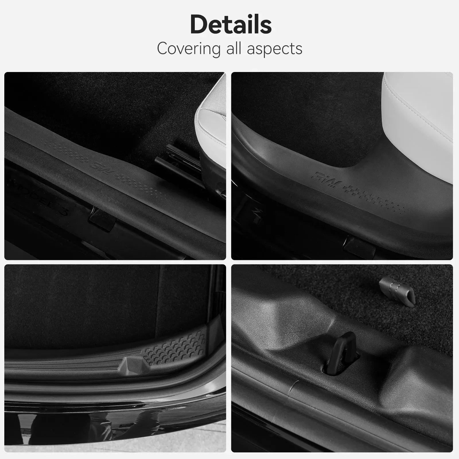 O'Reilly – Tesla Model 3 Highland 2024-2026 Door Sill Protector 5PCS Trunk Sill Guards Full Protection - Image 3