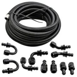 O'Reilly – 20FT AN6 -6AN Nylon Braided OIL FUEL Line+Fittings Hose End Adaptor Bundle Black