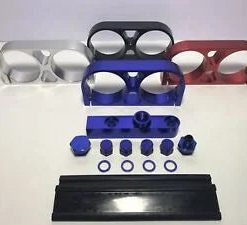 O'Reilly – Twin Dual Bosch AEM 044 380LPH Fuel Pump Outlet Manifold Mounting Bracket USA US