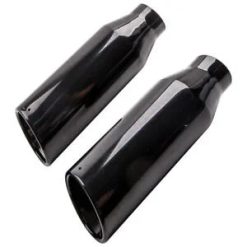 O'Reilly – 2.5" Inlet Exhaust tip 4" Outlet 12" Long bolt on Pipe Tailpipe for Truck Black