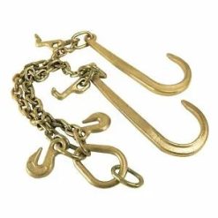 O'Reilly – 2′ ft G70 Tow Chain J-Hook 3/8" V-Type 15" Shank Tractor Auto Wrecker Truck Tie