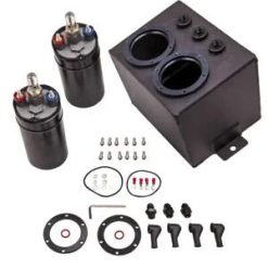 O'Reilly – 3L High Flow Fuel Swirl Surge Pot Tank And 2pcs External 044 Dual Fuel Pump New