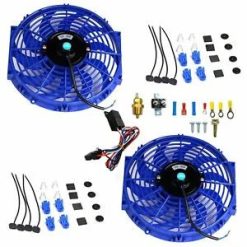 O'Reilly – 2X 12" Electric Radiator Cooling Fan 3/8" Probe Ground Thermostat Switch Bundle BU