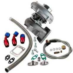 O'Reilly – T04E T3/T4 A/R.63 57 Trim 400+HP Universal Turbo Charger+Oil Feed+Drain Line Bundle